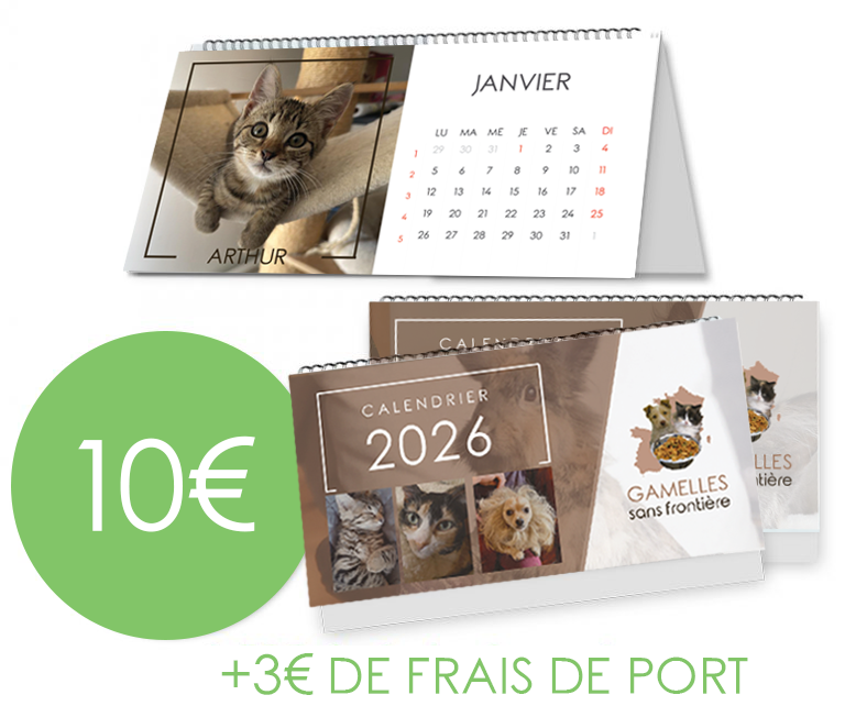 10€ par calendrier et 3€ de frais de port